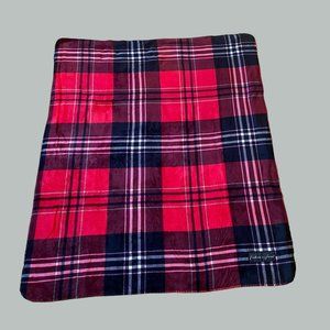 Victoria Secret Red Plaid Throw Blanket 100% Recycled Polyester